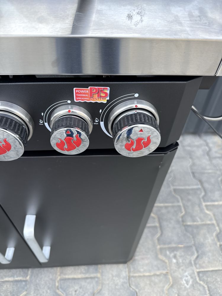 Grill Gazowy LANDMANN Rexon PTS 4.1, czarno-srebrny