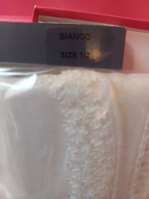 Białe rajstopy strip panty mikrofibra xs-s