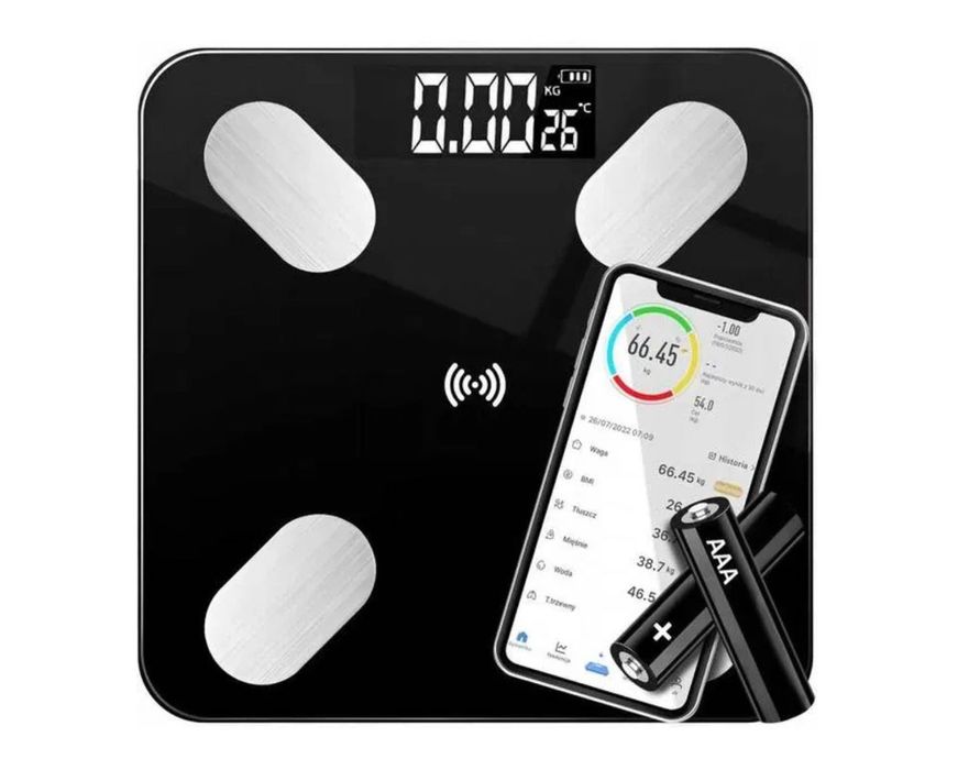 Waga Łazienkowa Slim Smart, do 180 kg, Precyzyjna, Android, iOS