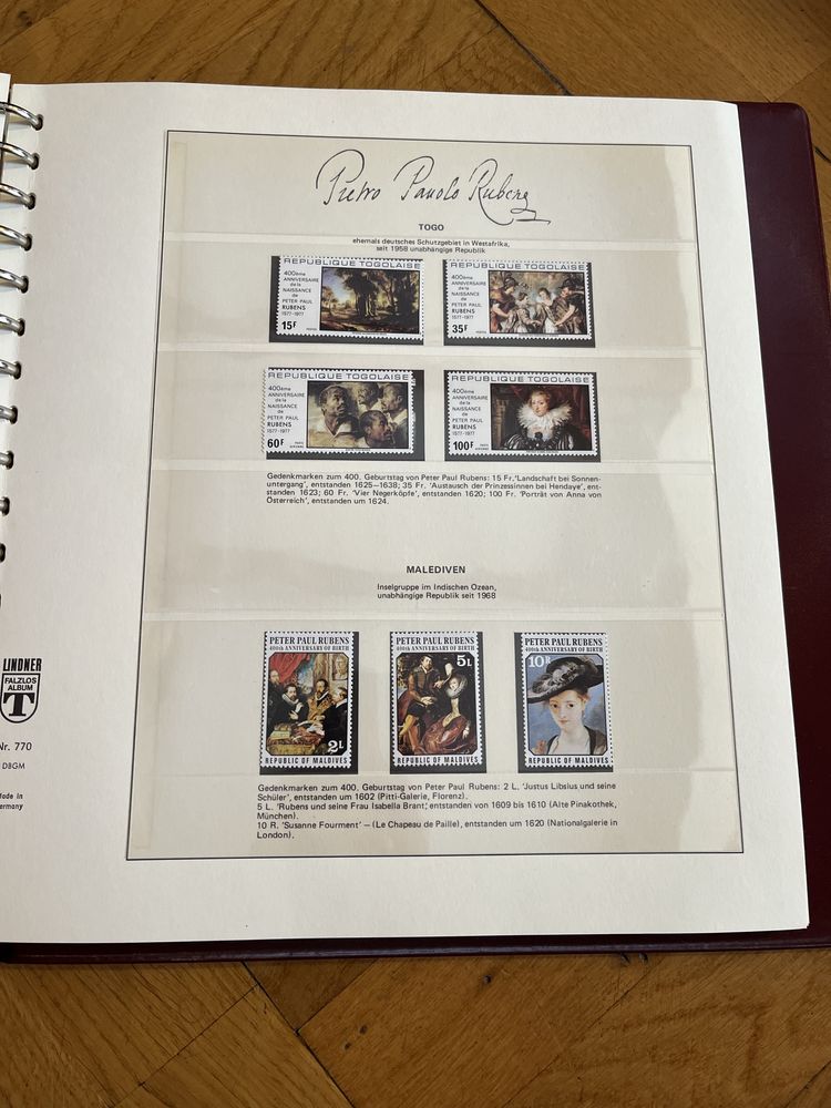 Albumy ze znaczkami znaczki Peter Paul Rubens