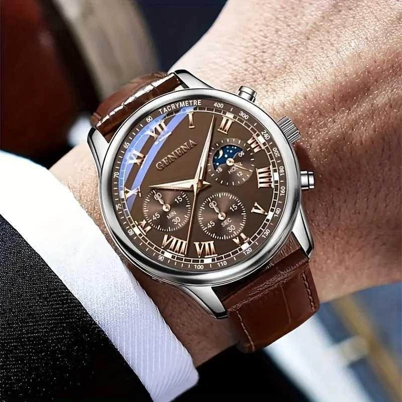 GENEWA Luksusowy męski zegarek kwarcowy – elegancja i sport