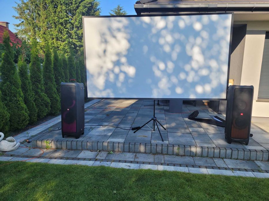 Wynajem#projektora laserowego Optoma 4K #kino plenererowe#ekran 120"