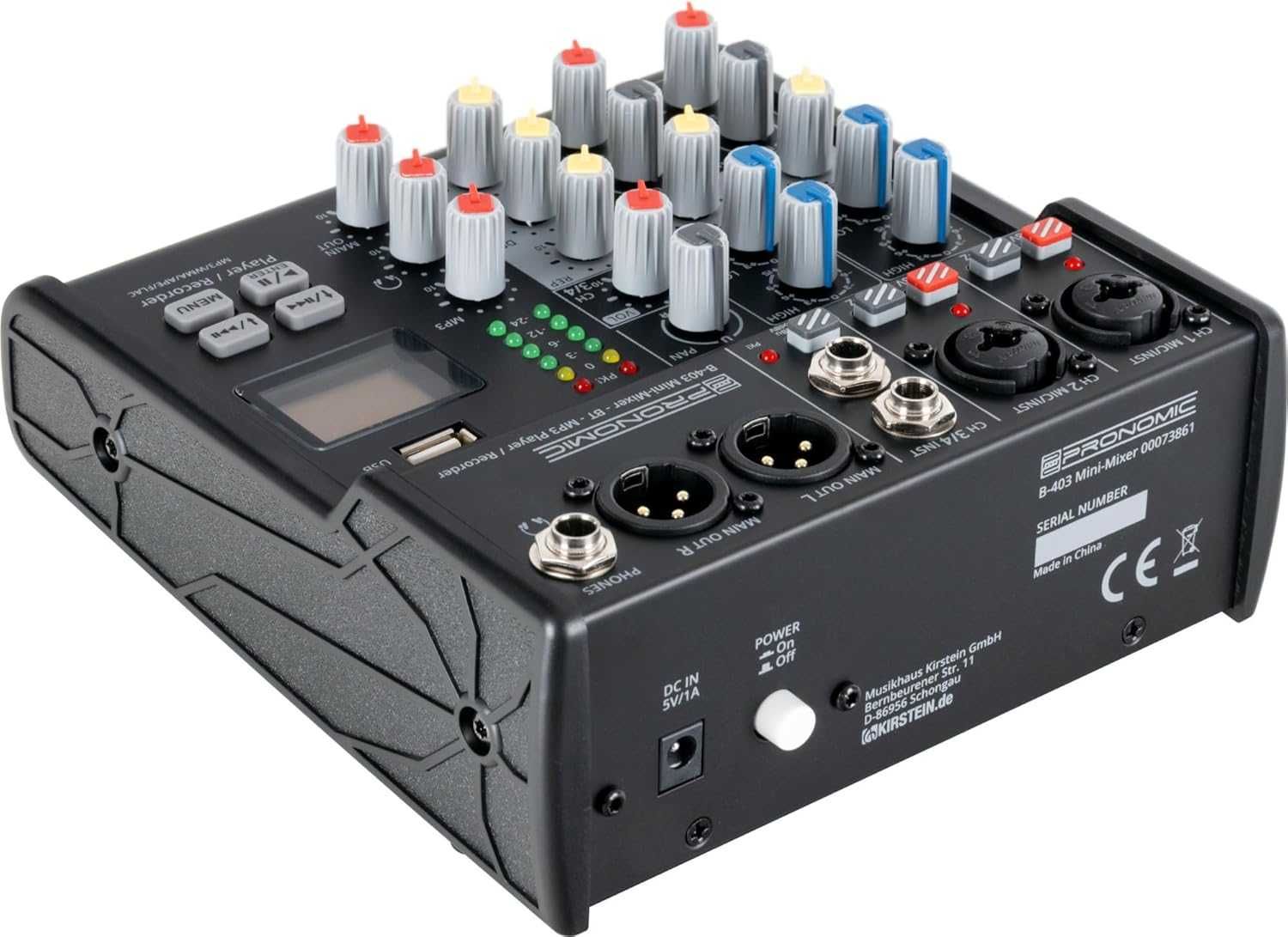 Pronomic B-403 mini mikser Bluetooth i nagrywaniem USB kompaktowy