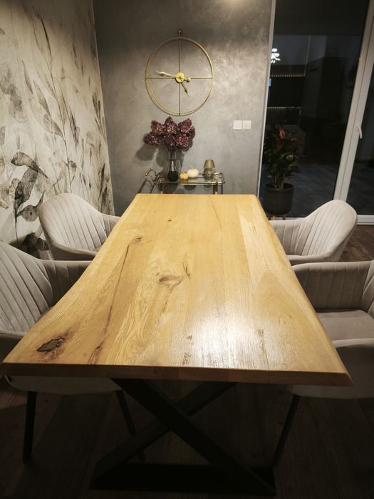 Piękny stół drewniany dębowy vintage 160x80