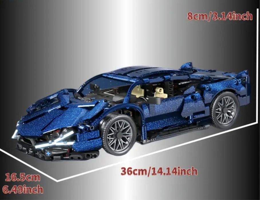 Конструктор машинка 1300 дет. 36 на 17см ламборгини лего lego звездное