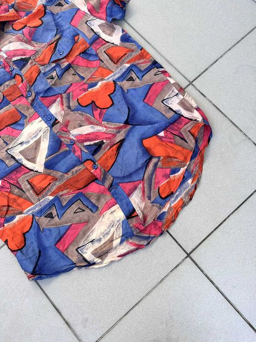 Koszula hawajska jedwabna plażowa letnia retro vintage r. XL