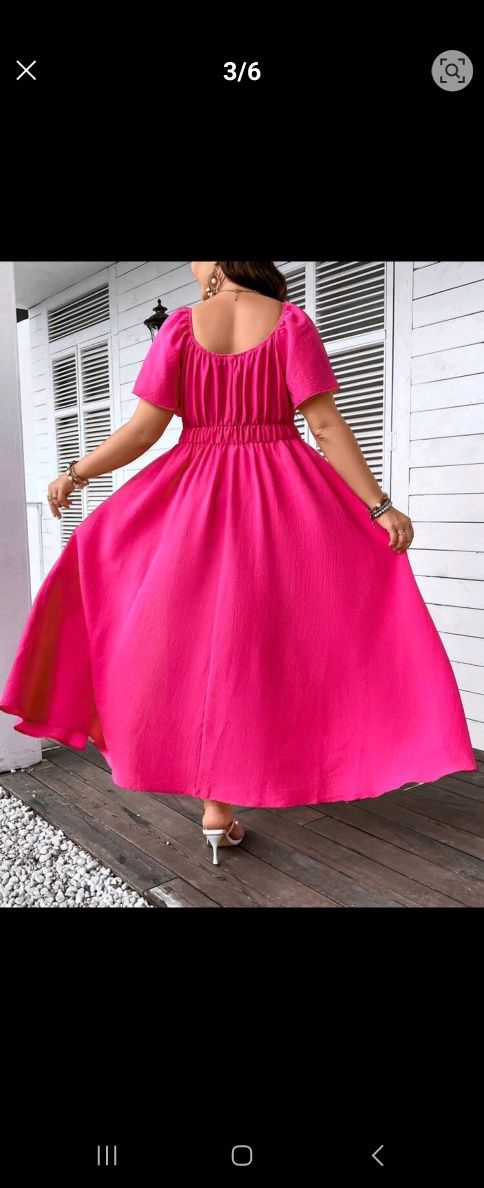 Sukienka letnia w kolorze fuksji plus size