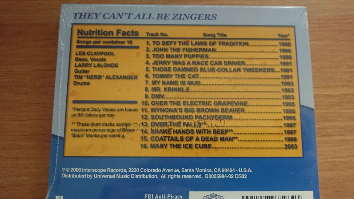 Primus They Can't All Be Zingers CD *NOWA* O-Card Jewelcase 2006