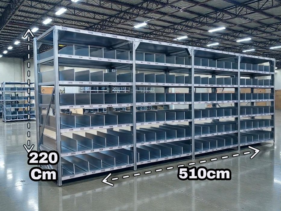 Regały magazynowe półkowe z przegrodami