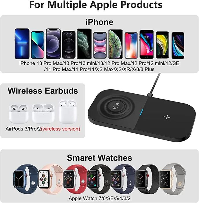 Бездротова зарядка для Apple Watch та iPhone (і інші тел.) одночасно