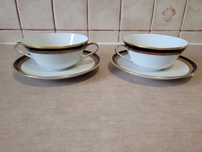 Zestaw bulionówek ze spodkiem Hutschenreuther Rosenthal Vintage