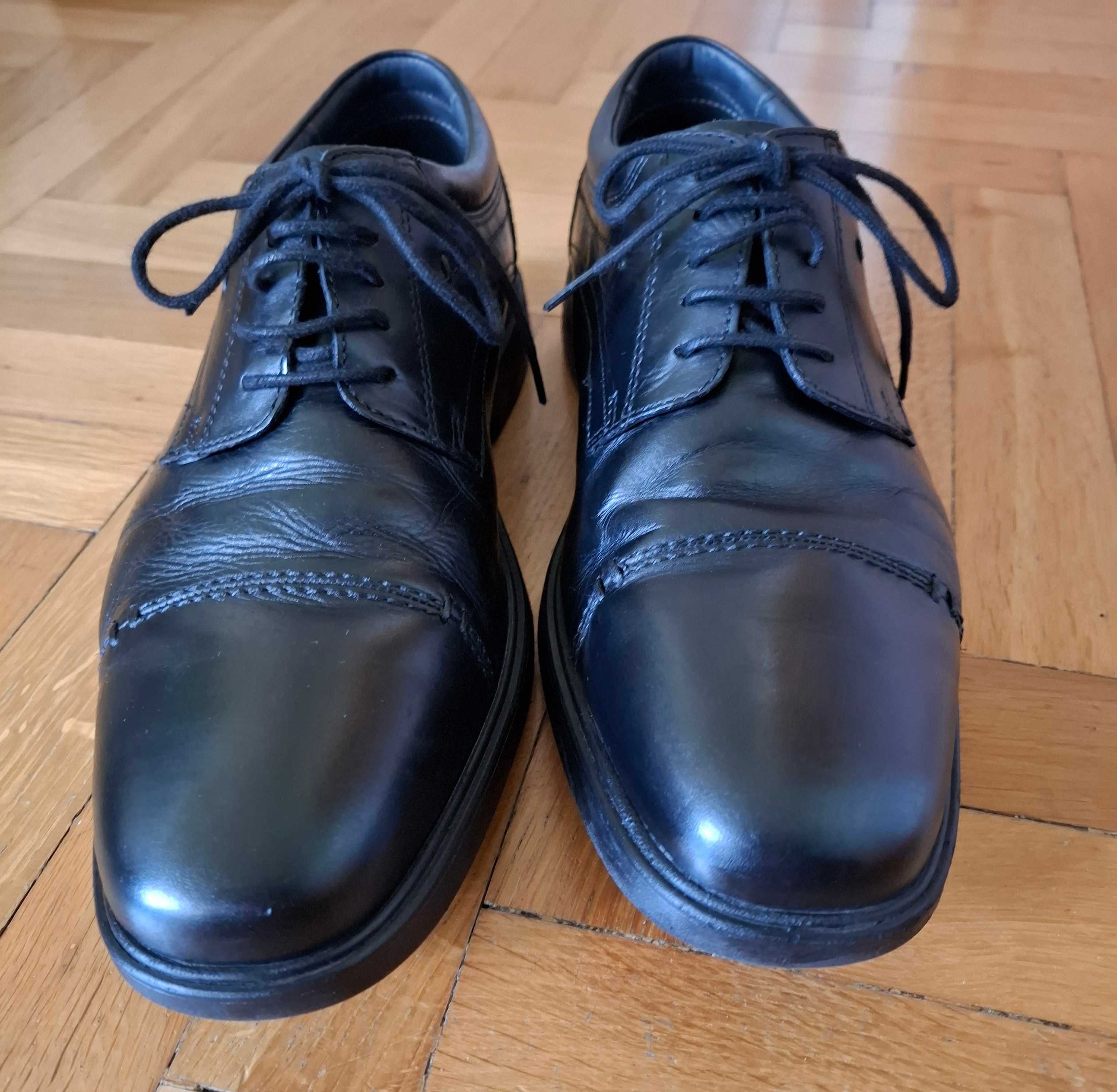 Buty do garnituru okazjonalne skóra czarne rozmiar 42
