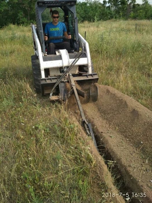 Траншеекопатель бара траншея кабель мини погрузчик экскаватор роторный