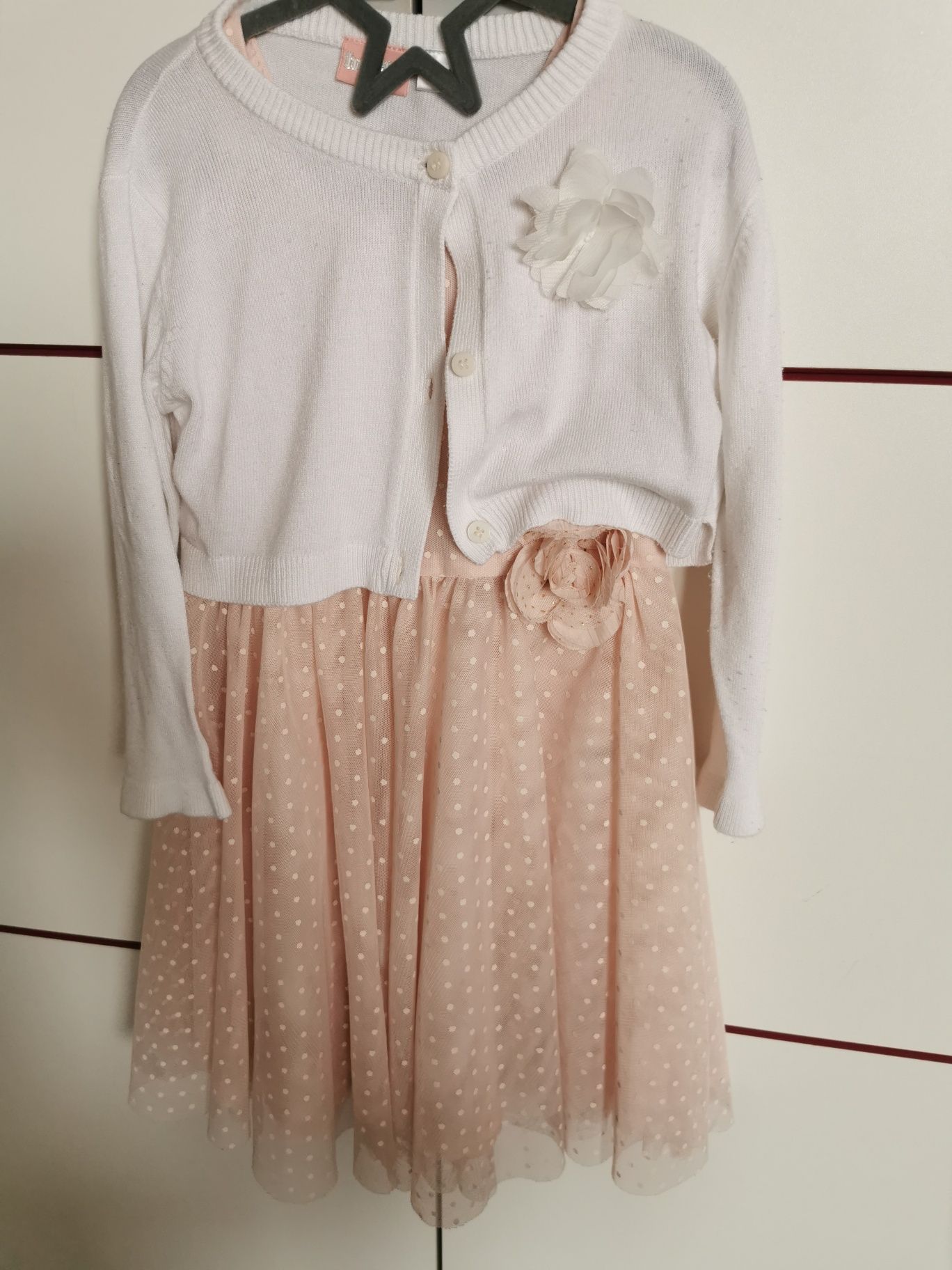H&M śliczna tiulowa sukienka z bolerkiem 3-4l