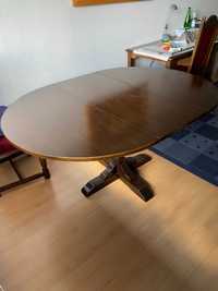 Stół okrągły rozkładany lite drewno solidny