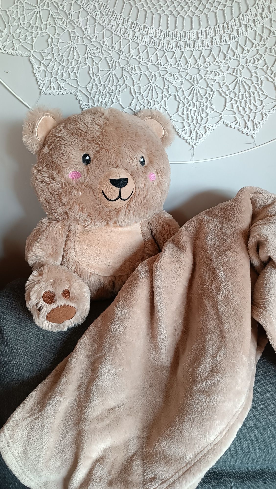 Miś 3w1 pluszak-kocyk-poduszka przytulanka smukee kids