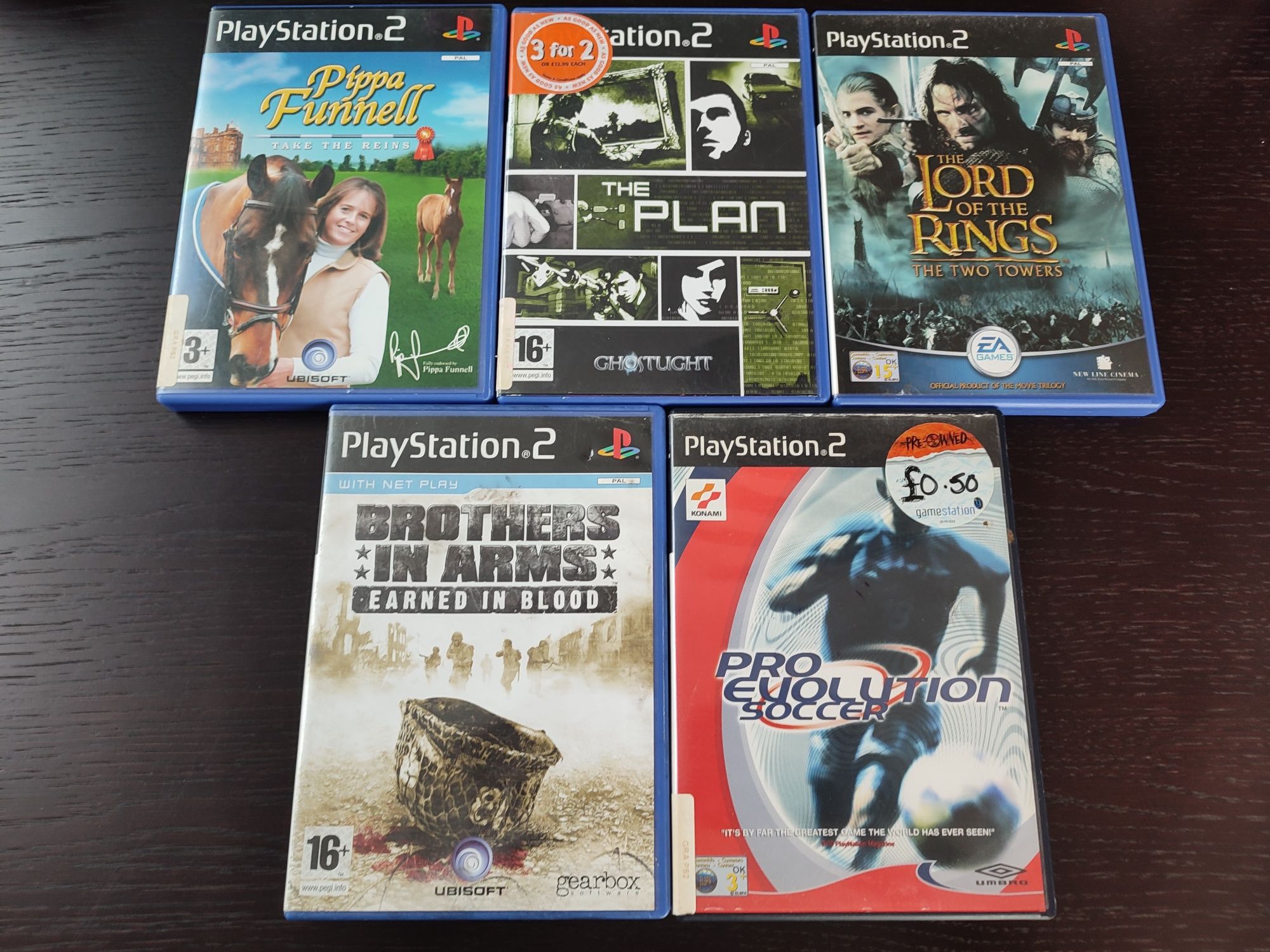 Komplet zestaw PlayStation 2 gry 4 sztuki Pippa The plan Brothers Ps2