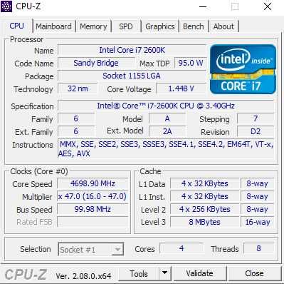 Procesor Intel i7-2600K 4 x 3,4 GHz LGA 1155