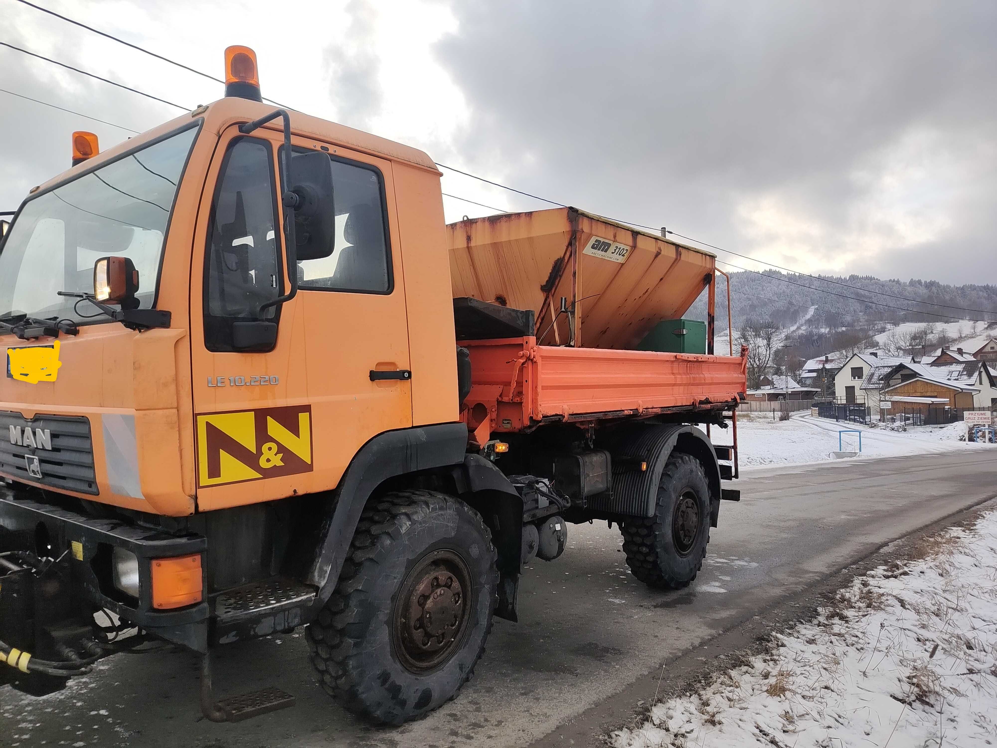 MAN 10.220 4x4 2004r  specjalny zimowe utrzymanie dróg pług piaskarka