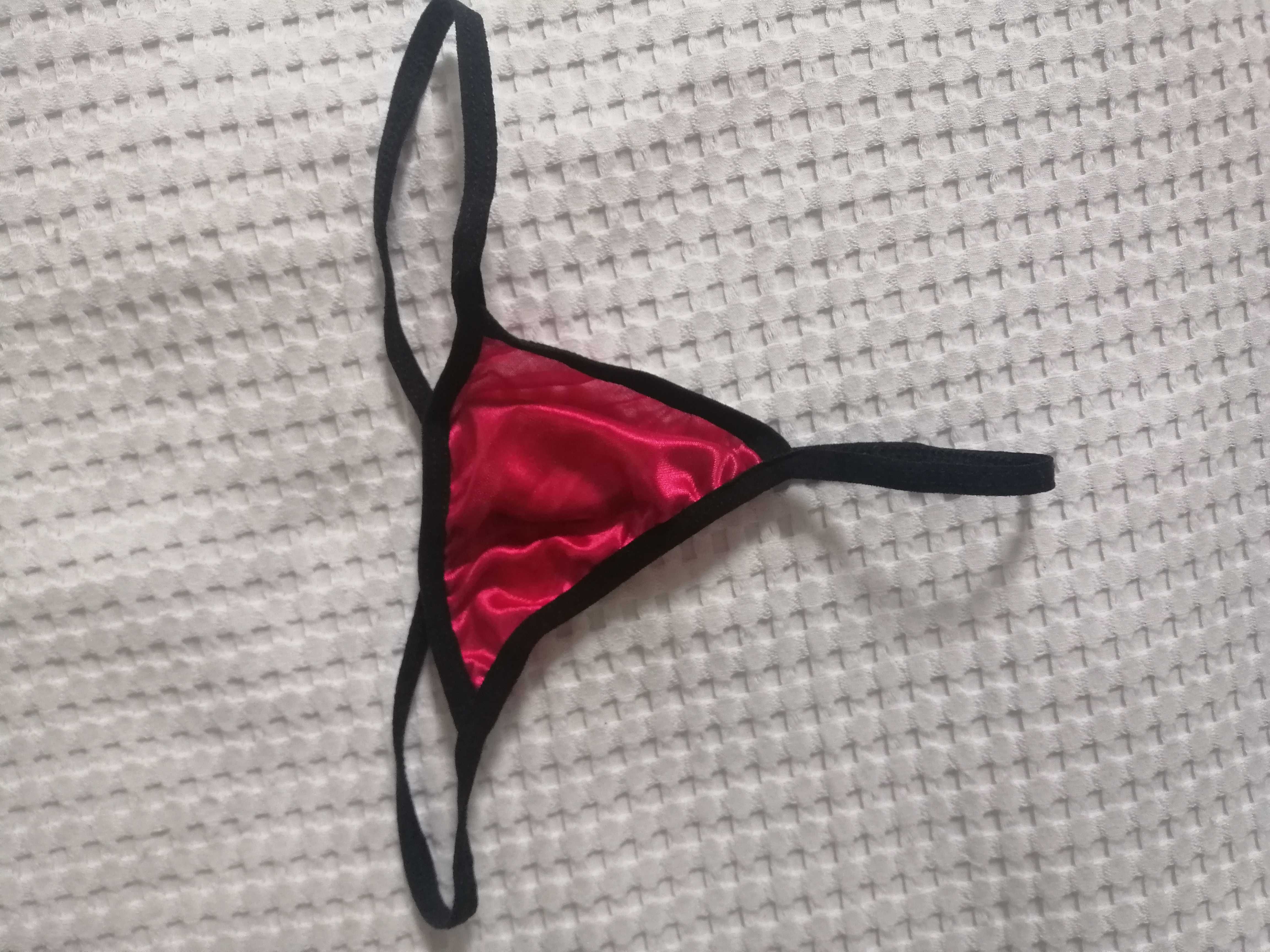 sexy komplet bielizny, S/M, halka z koronką, stringi i szlafrok, nowy