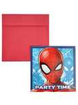 Zaproszenia urodzinowe kartki 8 szt + koperty Spiderman