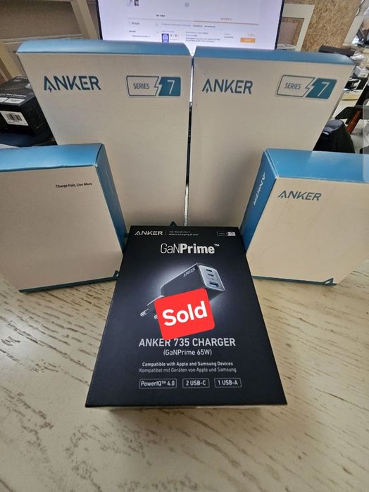 Anker 30w, 40w, 65w, зарядні