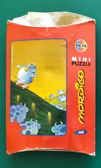 Raro Mini puzzle Heye Mordillo 48 peças