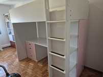 Beliche com secretária e roupeiro ikea SMASTAD