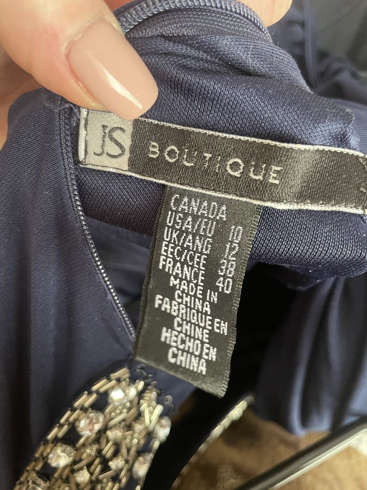 Granatowa długa sukienka JS Boutique M 38 maxi