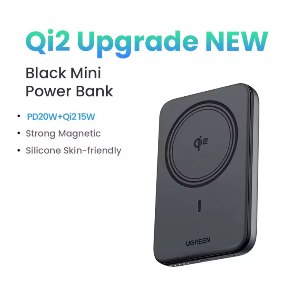 магнітний павербанк UGREEN для айфона qi2 магсейф повербанк powerbank