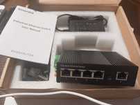 Binardat 5-portowy Gigabit Din Rail Industrial Ethernet Switch 4 porty