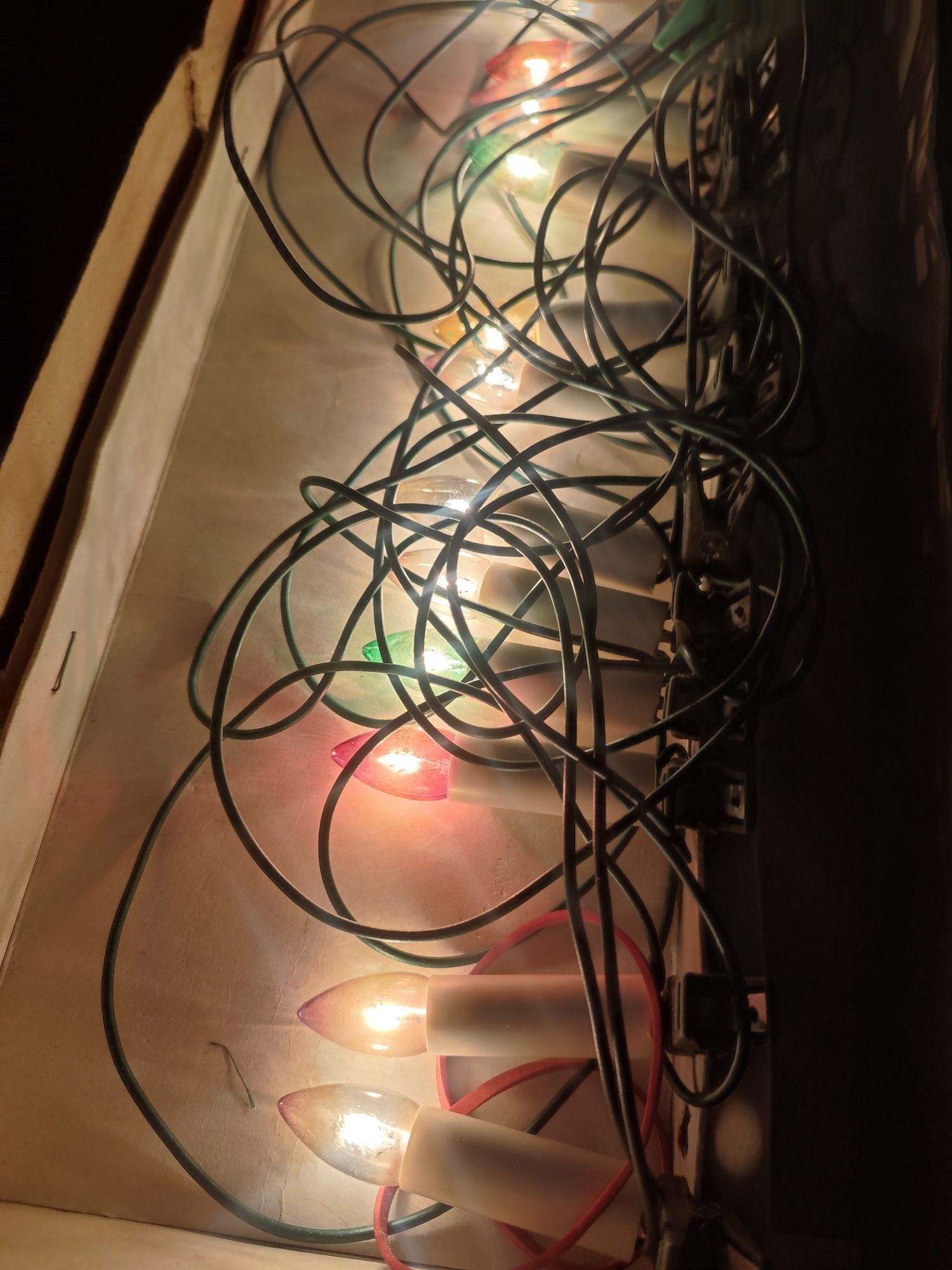 Stare lampki choinkowe PRL komplet choinkowy
