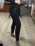 Czarne spodnie jeansowe z ćwiekami skinny 38 M