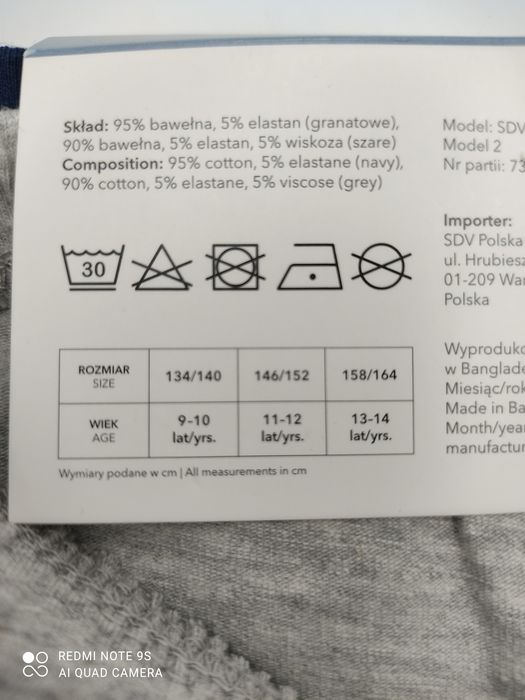 Krótkie legginsy dziewczęce 2 pak 158/164