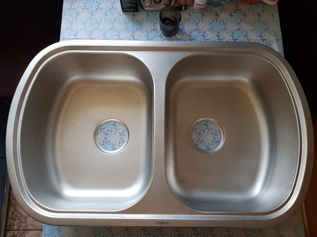 Мойка кухонная HAIBA 80x49 DOUBLE decor 0.8мм