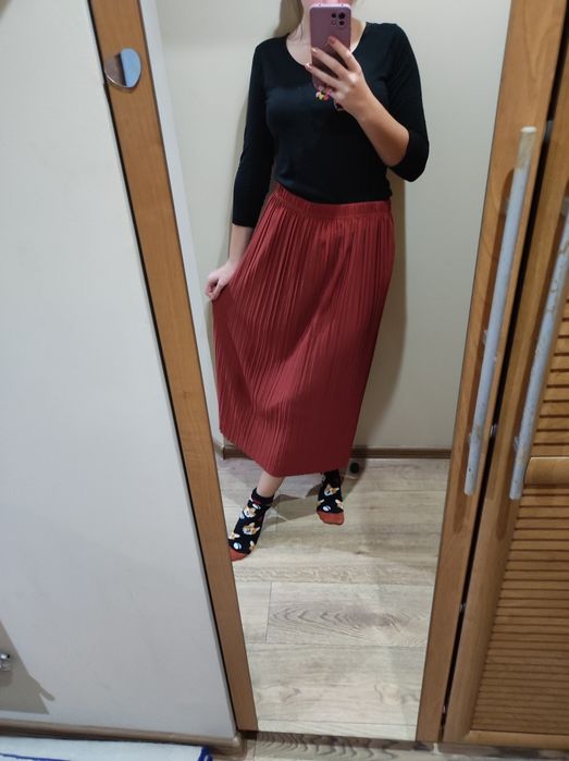 Spódnica długa ruda rdzawa