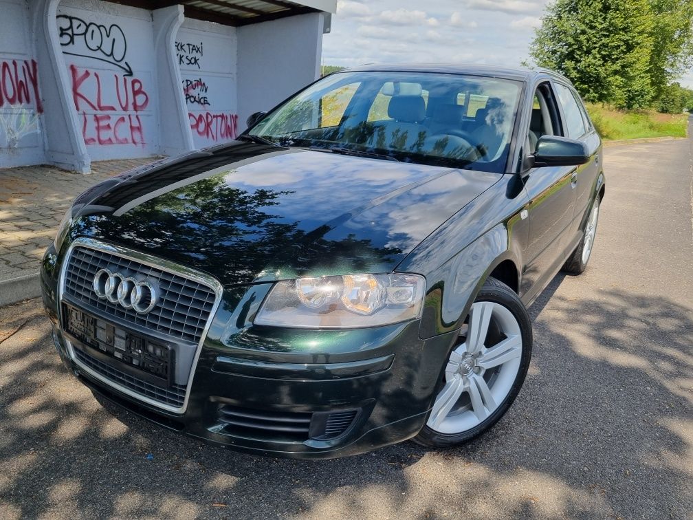 Audi A3 1.6 MPI Automat Sportback Zielona Perła 18cali Jasny Środek