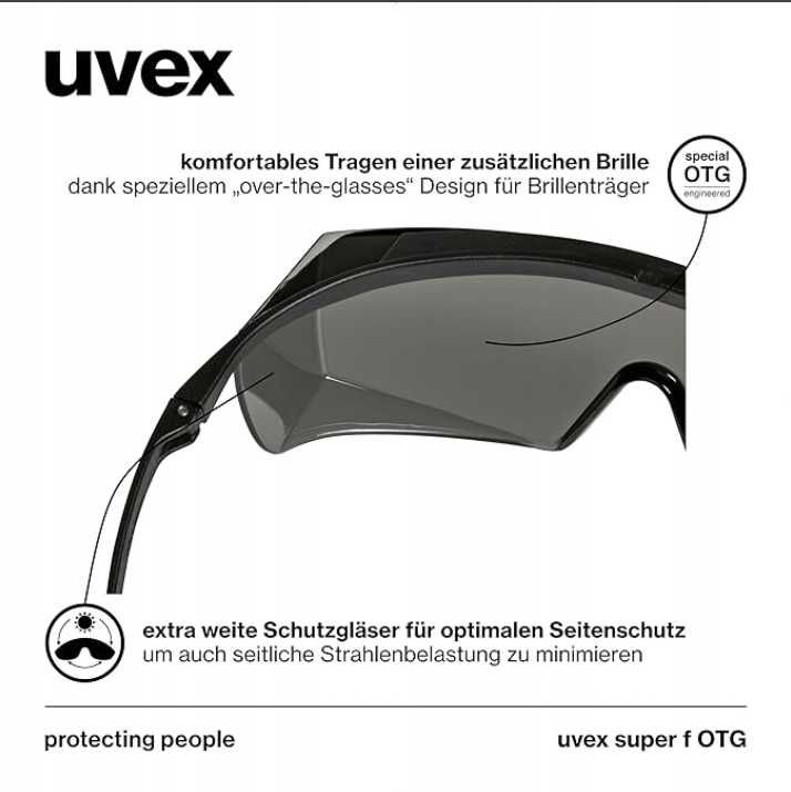 Okulary ochronne Uvex Super f OTG 9169 przed promieniowaniem UV