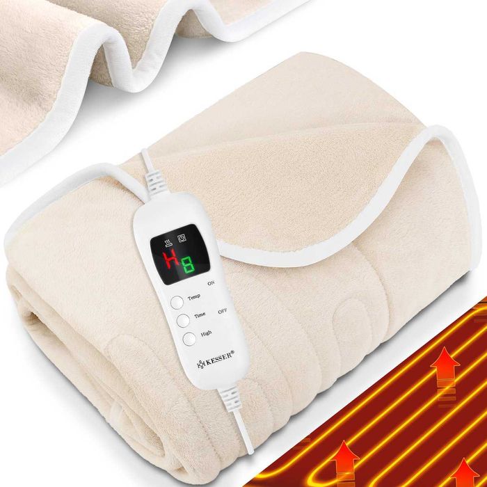 Elektryczny koc rozgrzewający 180x200cm beżowy - Kesser