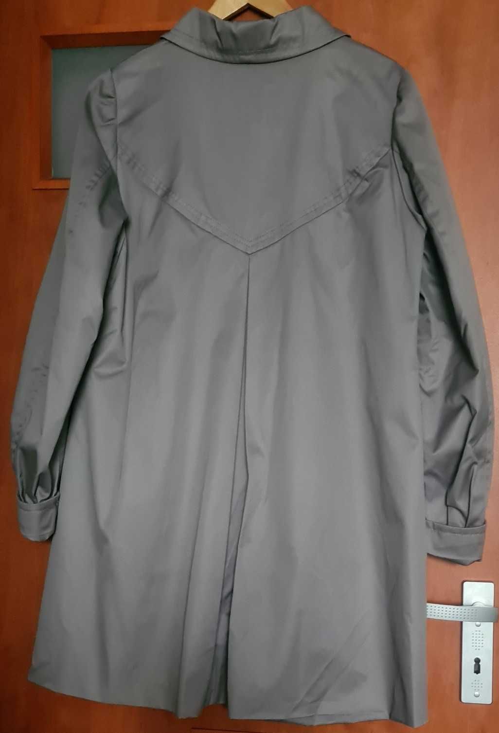 H&M szary cienki płaszcz,trencz roz 46