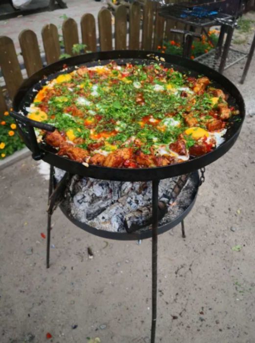 Сковорода из диска бороны 50 см садж разборной влазит в чехол.