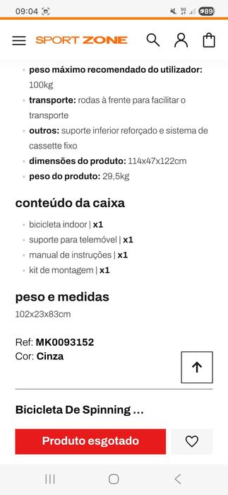 Bicicleta De Spinning Estática