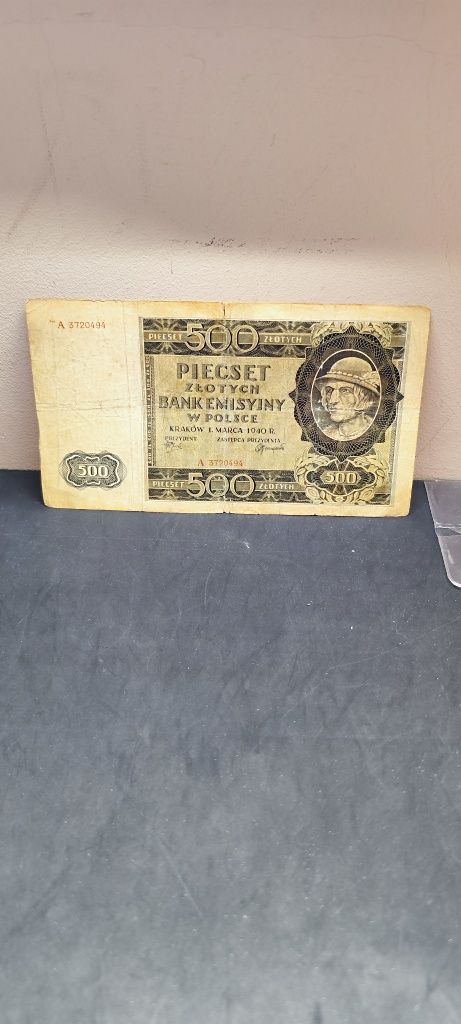 Banknot 500 zł 1940 tzw Góral