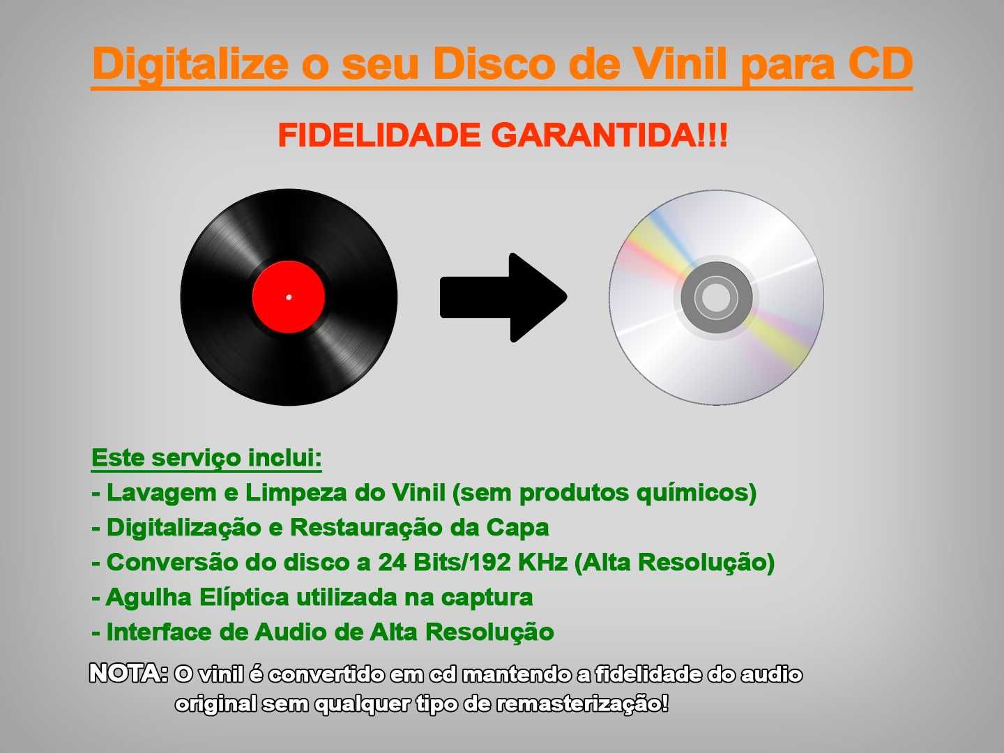 Conversão/Digitalização de Vinil para CD (FIDELIDADE GARANTIDA)