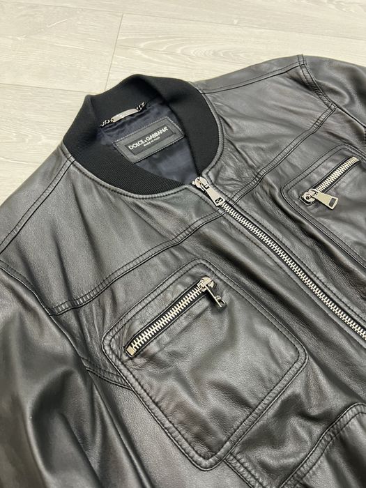 Кожаная куртка бомбер Dolce&Gabbana D&G б/у оригинал