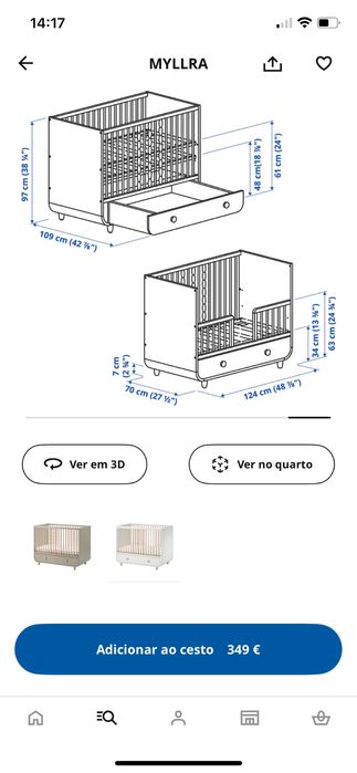 Berço + muda fraldas + colchao