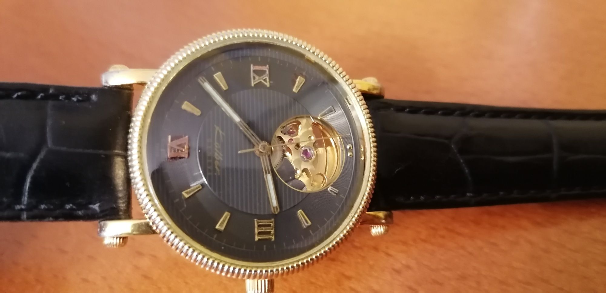 Relógio kolber geneve automatic open face tourbillon