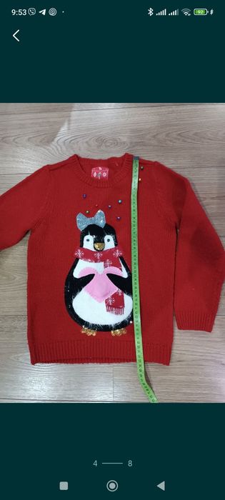 Свитер  с паетками ,новогодний ,праздничный на девочку 8-12 лет