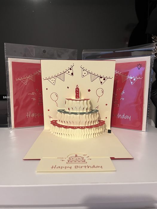 Kartka urodzinowa 3D pop-up – tort, Happy Birthday