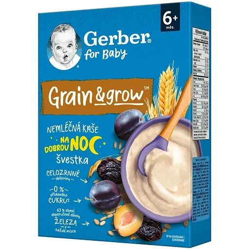 Безмолочна каша Gerber вівсяно-пшенична з чорносливом 200 г